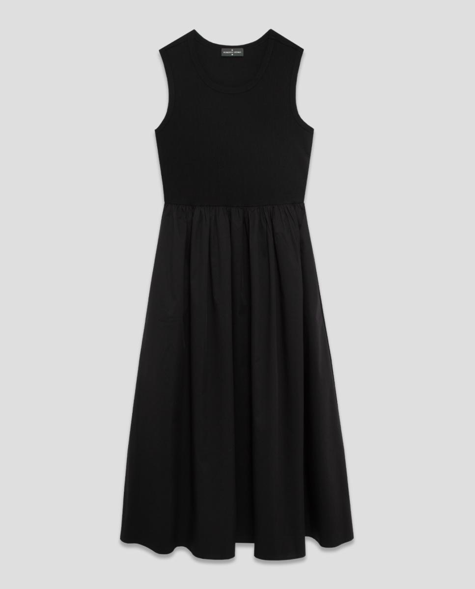 Imagen 5 de Vestido sin mangas en tejido combinado de mujer - Roberto Verino - Negro Negro