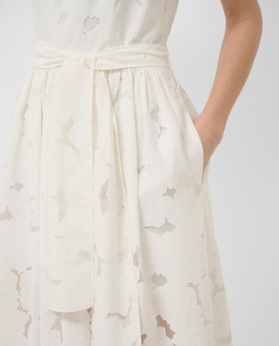 Vestido de Alças Devoré com Estampado Floral Branco-2