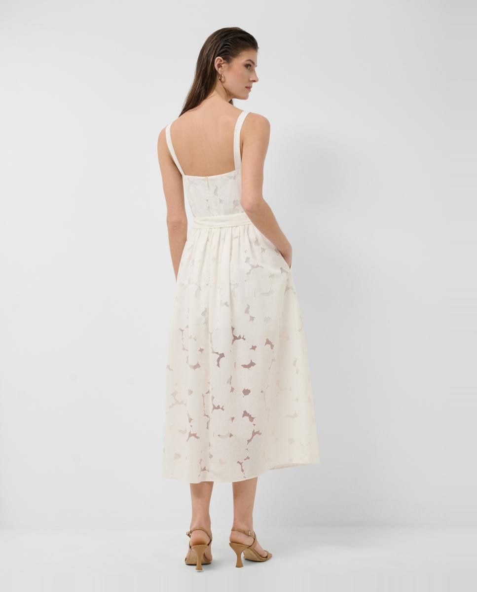 Vestido de Alças Devoré com Estampado Floral Branco-3