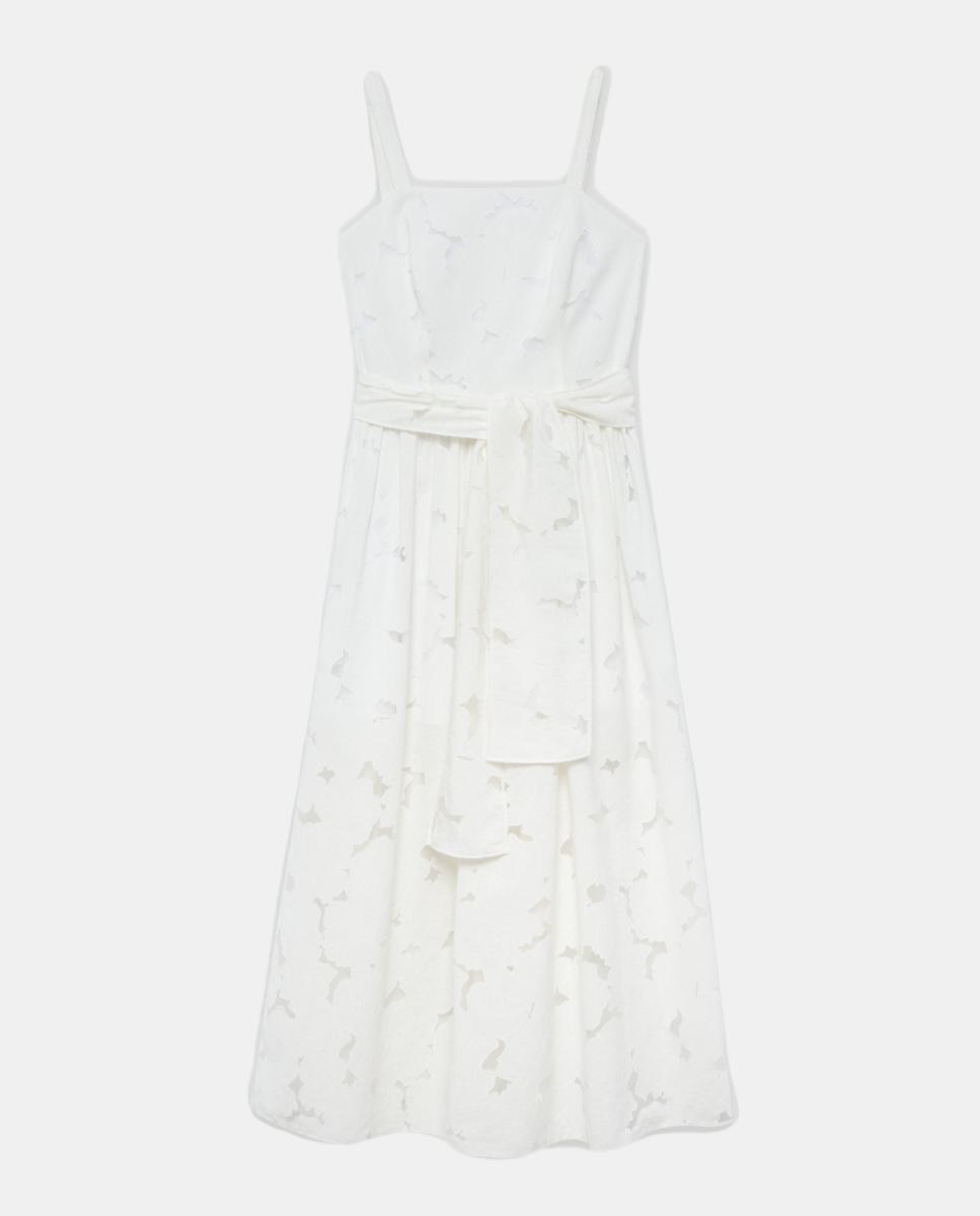 Vestido de Alças Devoré com Estampado Floral Branco-4
