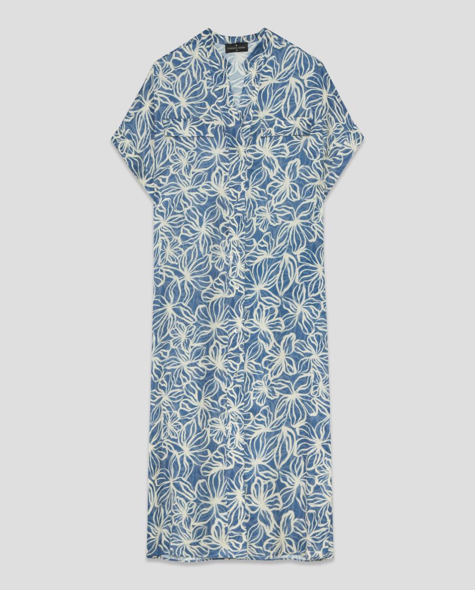Imagem 0 de Vestido camiseiro midi estampado