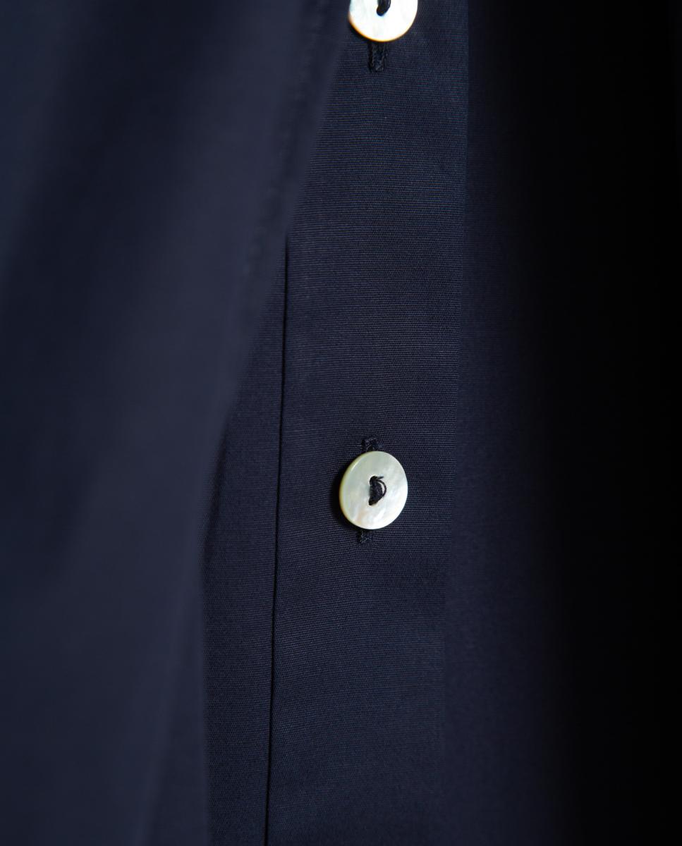 Vestido Camiseiro com Decote em Bico Azul-marinho-4