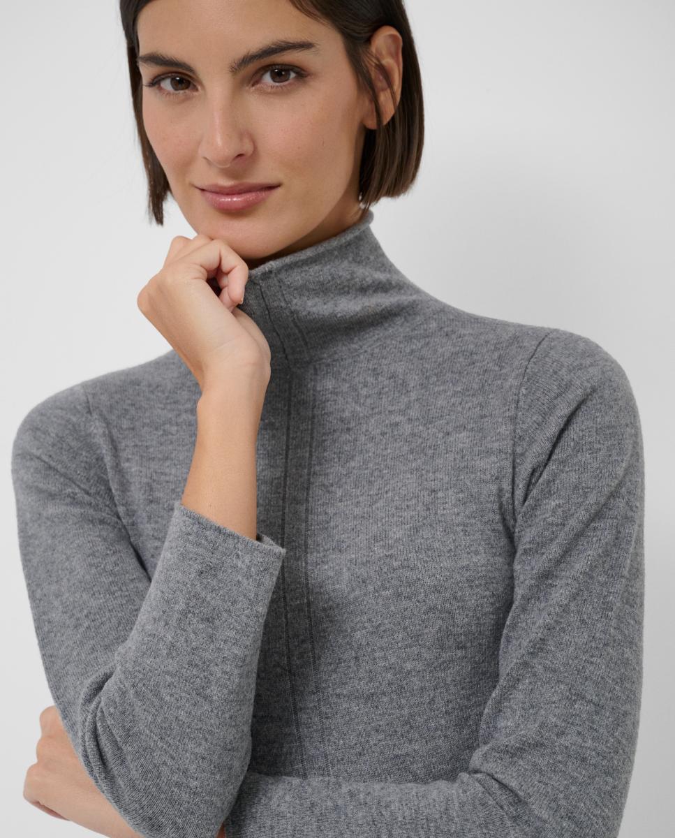 Vestido midi manga larga punto - Roberto Verino - Gris Gris-2