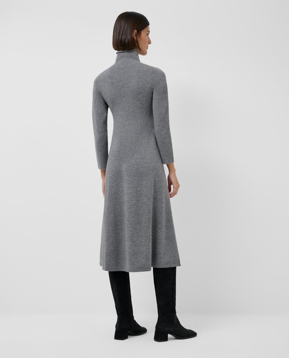 Vestido midi manga larga punto - Roberto Verino - Gris Gris-3