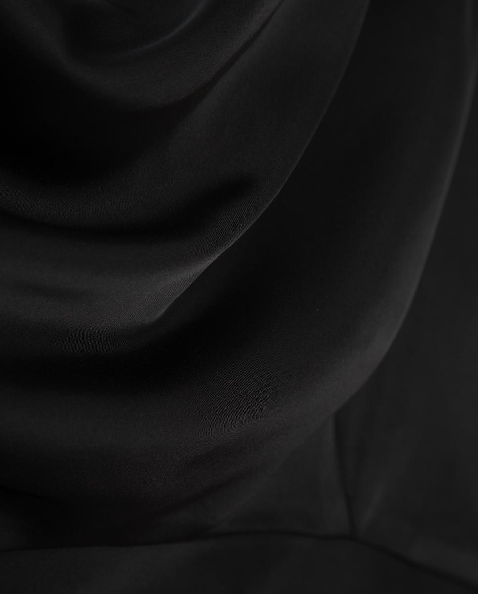 Vestido midi escote drapeado - Roberto Verino - Negro Negro-6