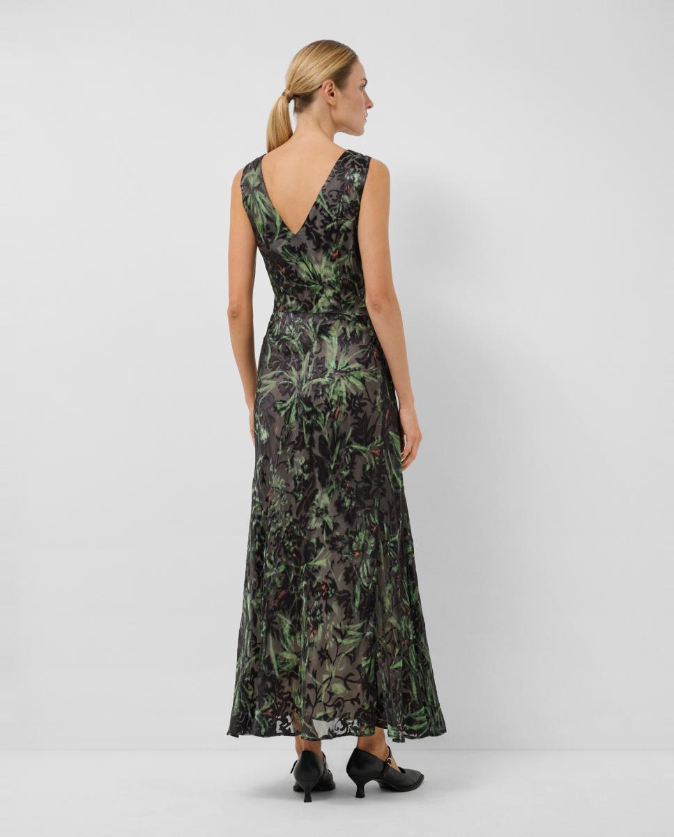 Vestido midi sin mangas terciopelo devoré - Roberto Verino - Verde Verde-3