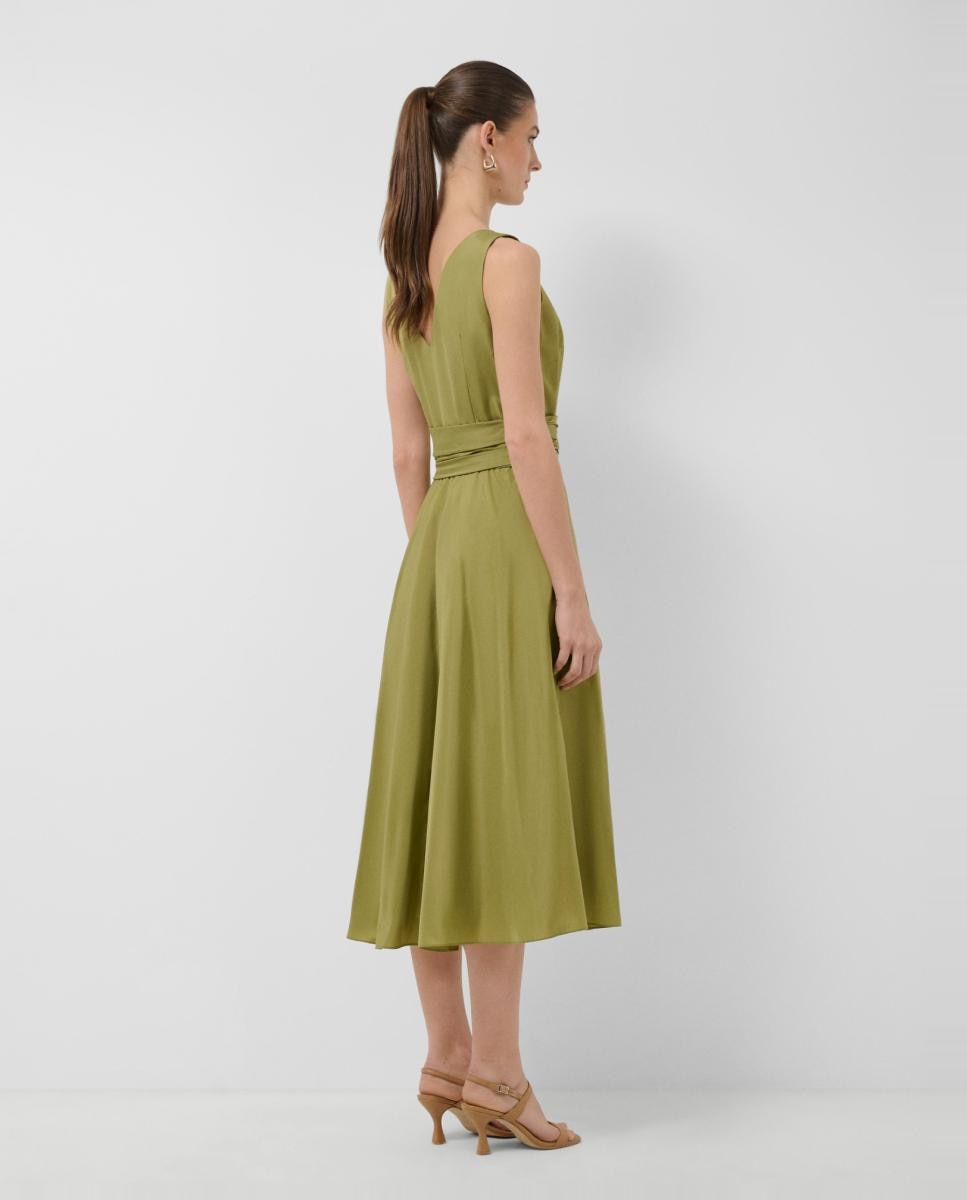Vestido de Tafetá sem Mangas Verde-claro-3