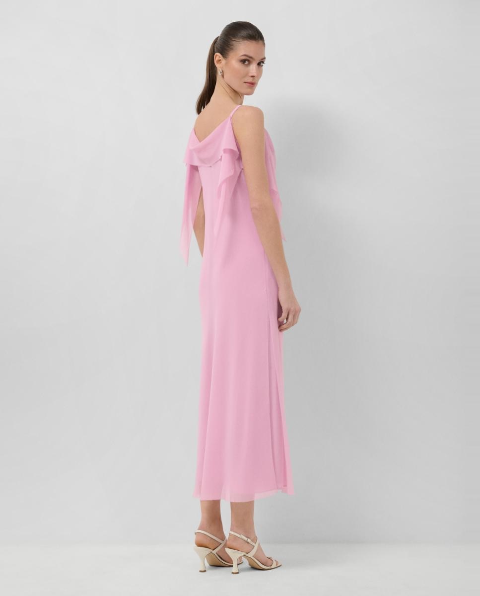 Vestido Comprido de Alças com Capa Rosa-claro-3