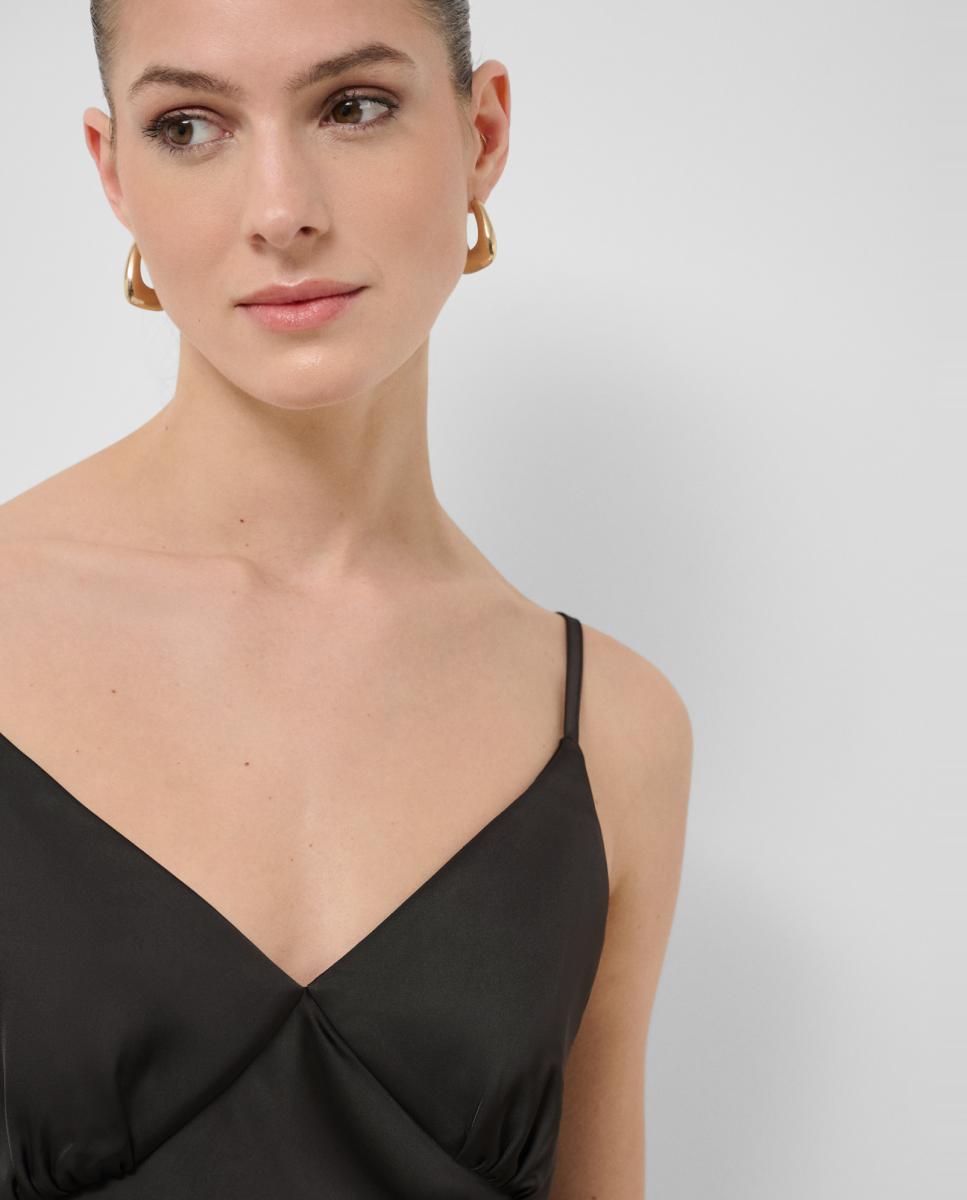 Vestido rendilhado de alças Preto-2