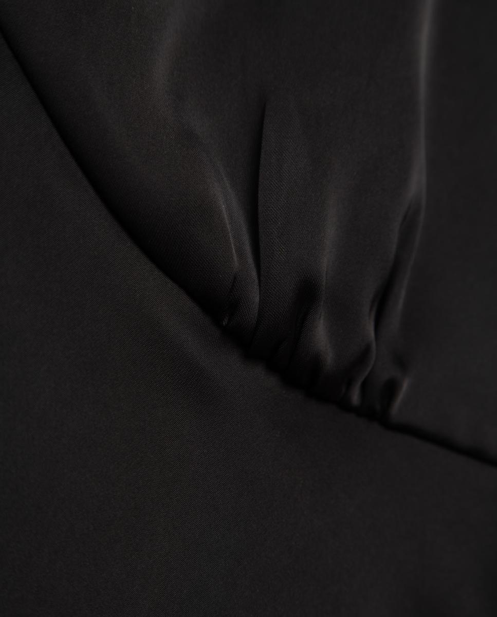 Vestido rendilhado de alças Preto-6