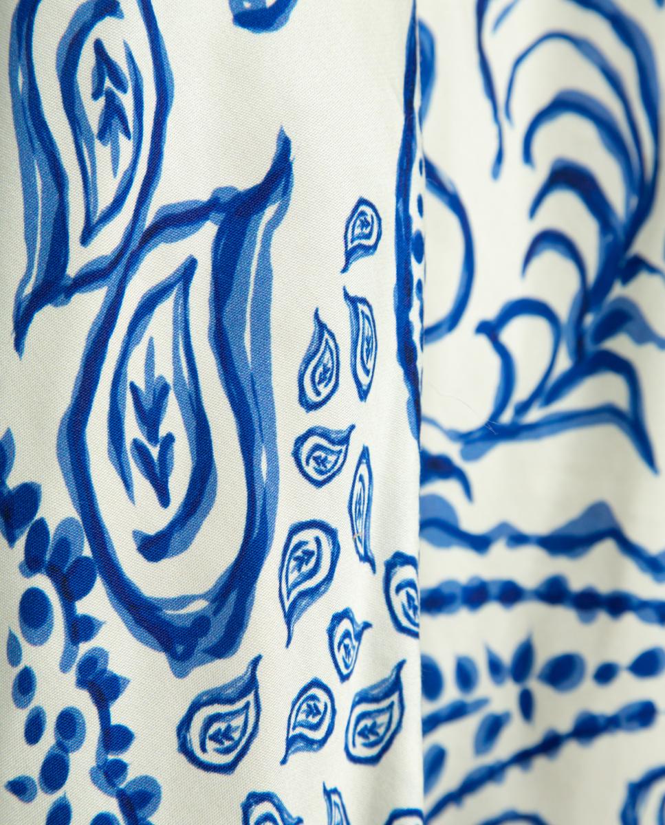 Vestido sem mangas estampado Azul-3