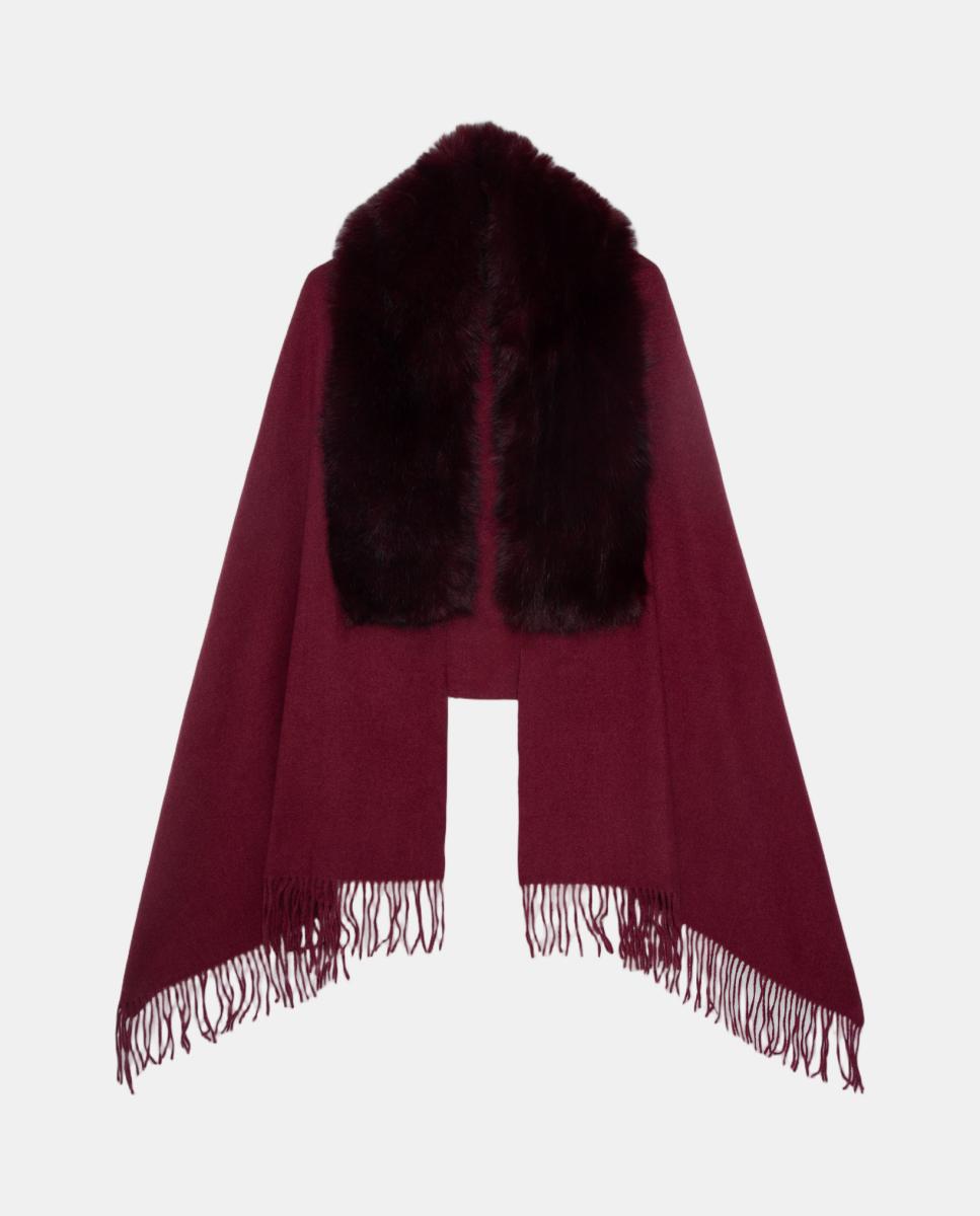 Maxi fular de mujer combinado con cuello suave - Roberto Verino - Granate Granate-1