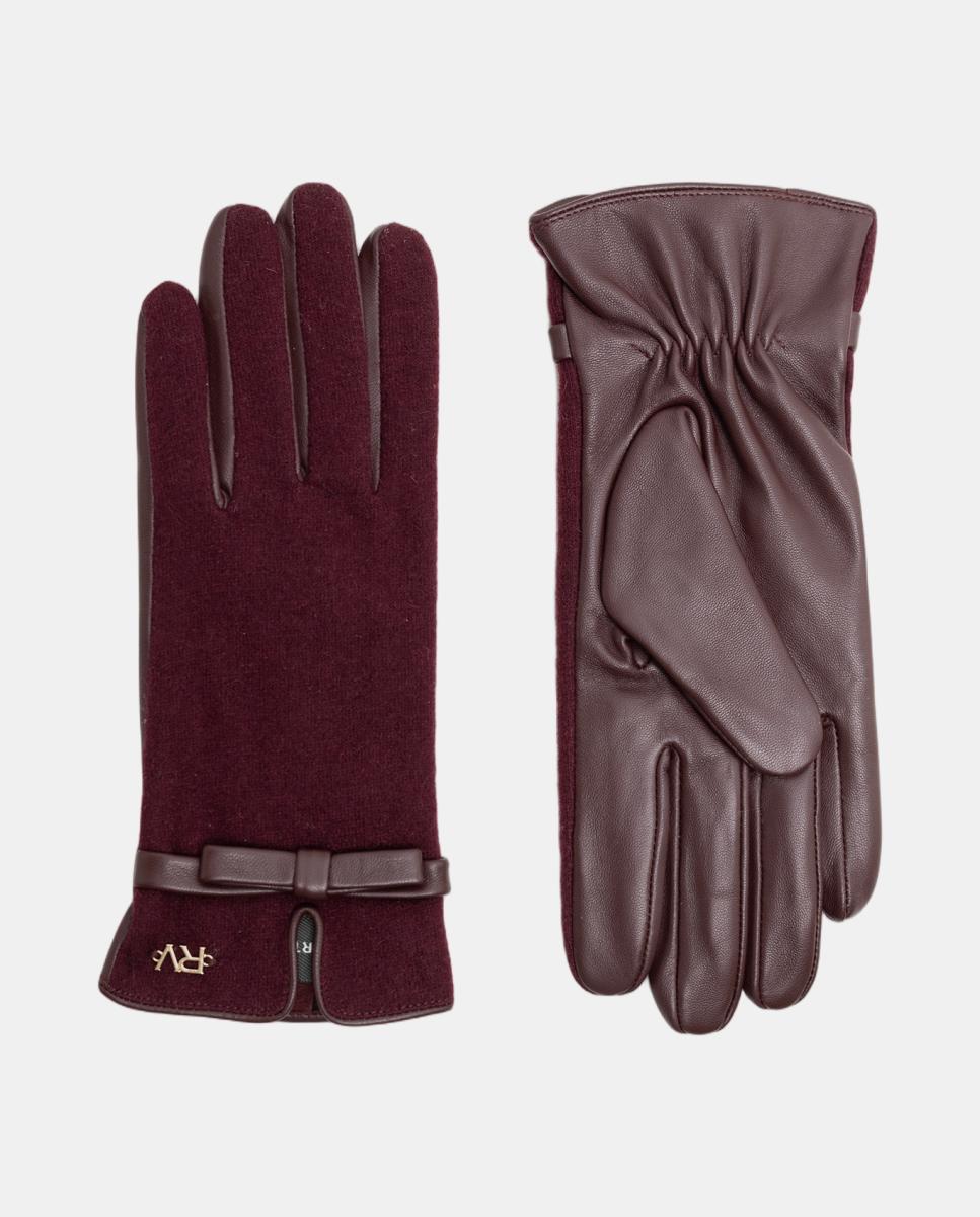 Guantes de mujer ante y piel - Roberto Verino - Granate Granate-1