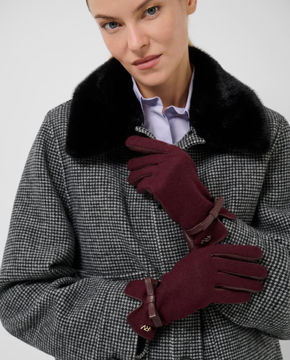 Guantes de mujer ante y piel - Roberto Verino - Granate Granate-3