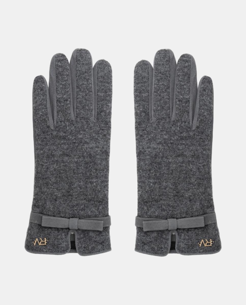 Guantes de mujer ante y piel - Roberto Verino - Gris oscuro Gris oscuro-2