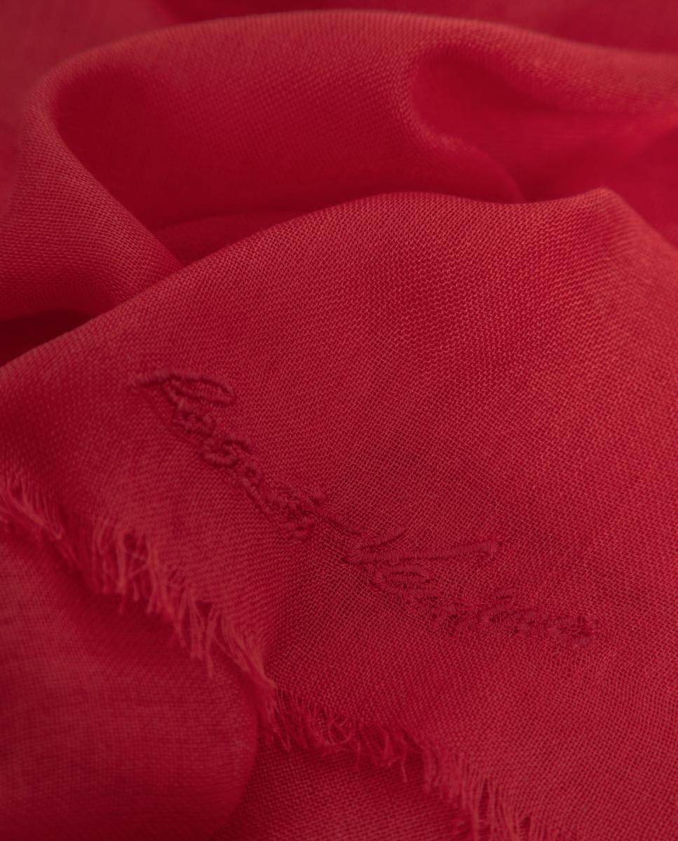 Écharpe de Modal com Assinatura Bordada Vermelho-2