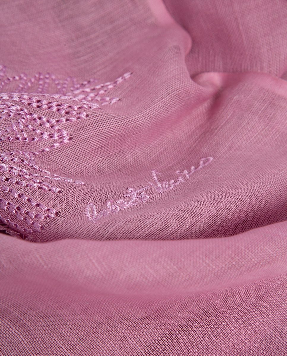 Écharpe com Estampado Floral Rosa-claro-2