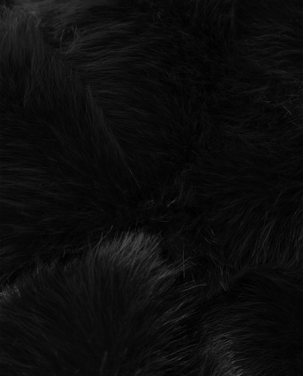 Estola de mujer cruzada efecto pelo - Roberto Verino - Negro Negro-2