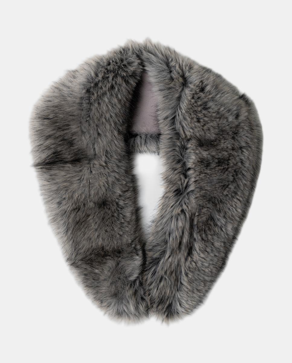 Cuello de mujer redondeado efecto pelo - Roberto Verino - Gris Gris-1