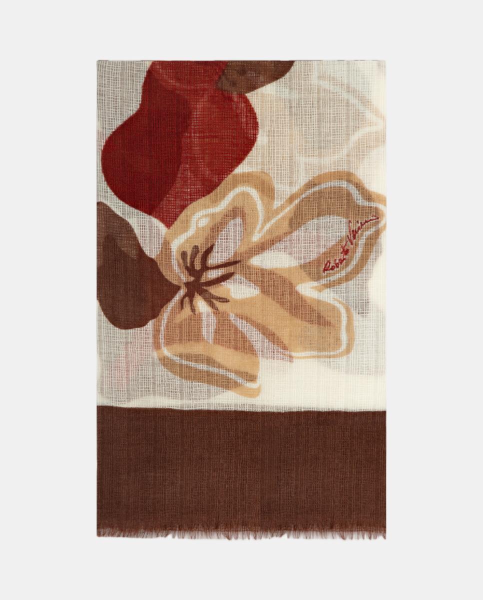 Fular de mujer lana con diseño floral - Roberto Verino - Multicolor Multicolor-1