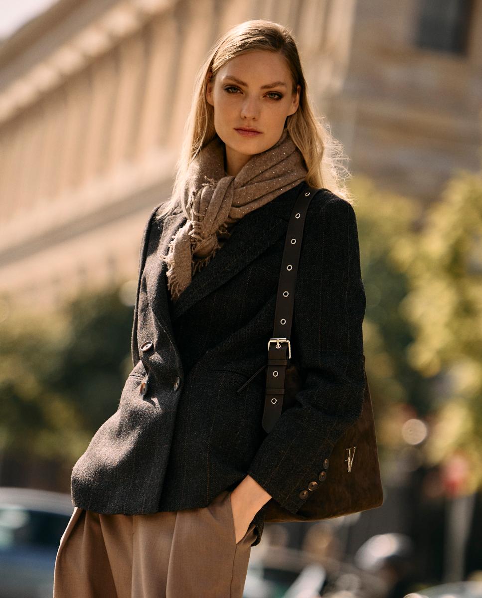 Bufanda de mujer cashmere - Roberto Verino - Marrón Marrón-5