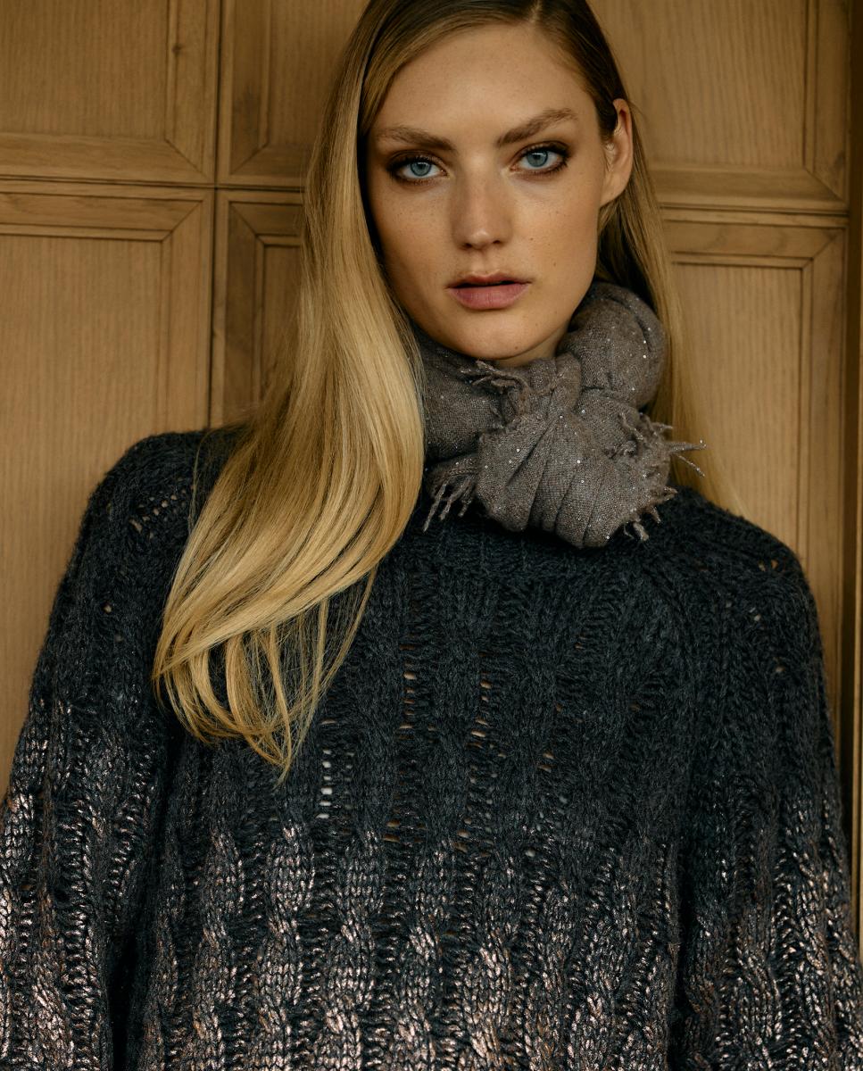 Bufanda de mujer cashmere - Roberto Verino - Gris Gris-4