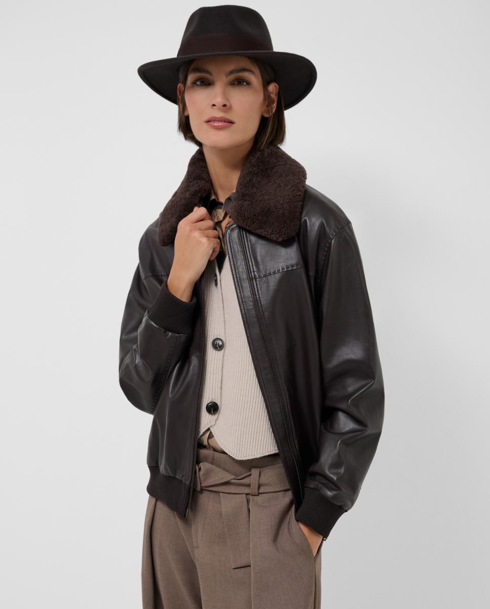 Sombrero de mujer fedora en fieltro - Roberto Verino - Marrón Marrón-5