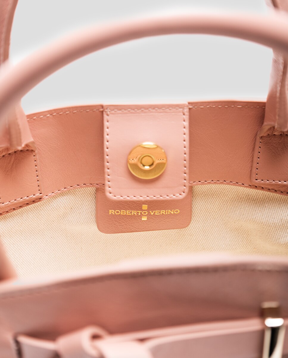 Bolso de mujer de mano Ares Mini piel - Roberto Verino - Rosa claro Rosa claro-4