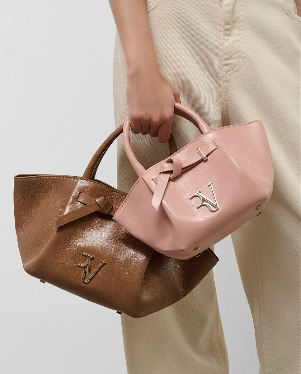 Bolso de mujer de mano Ares Mini piel - Roberto Verino - Rosa claro Rosa claro-5