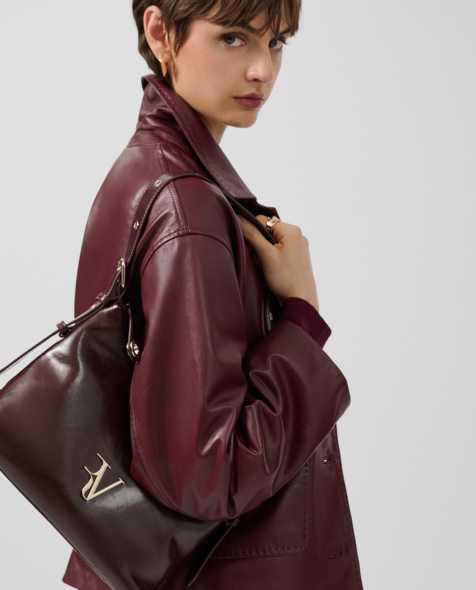 Bolso de hombro de mujer Margot Metal Midi piel · Roberto Verino