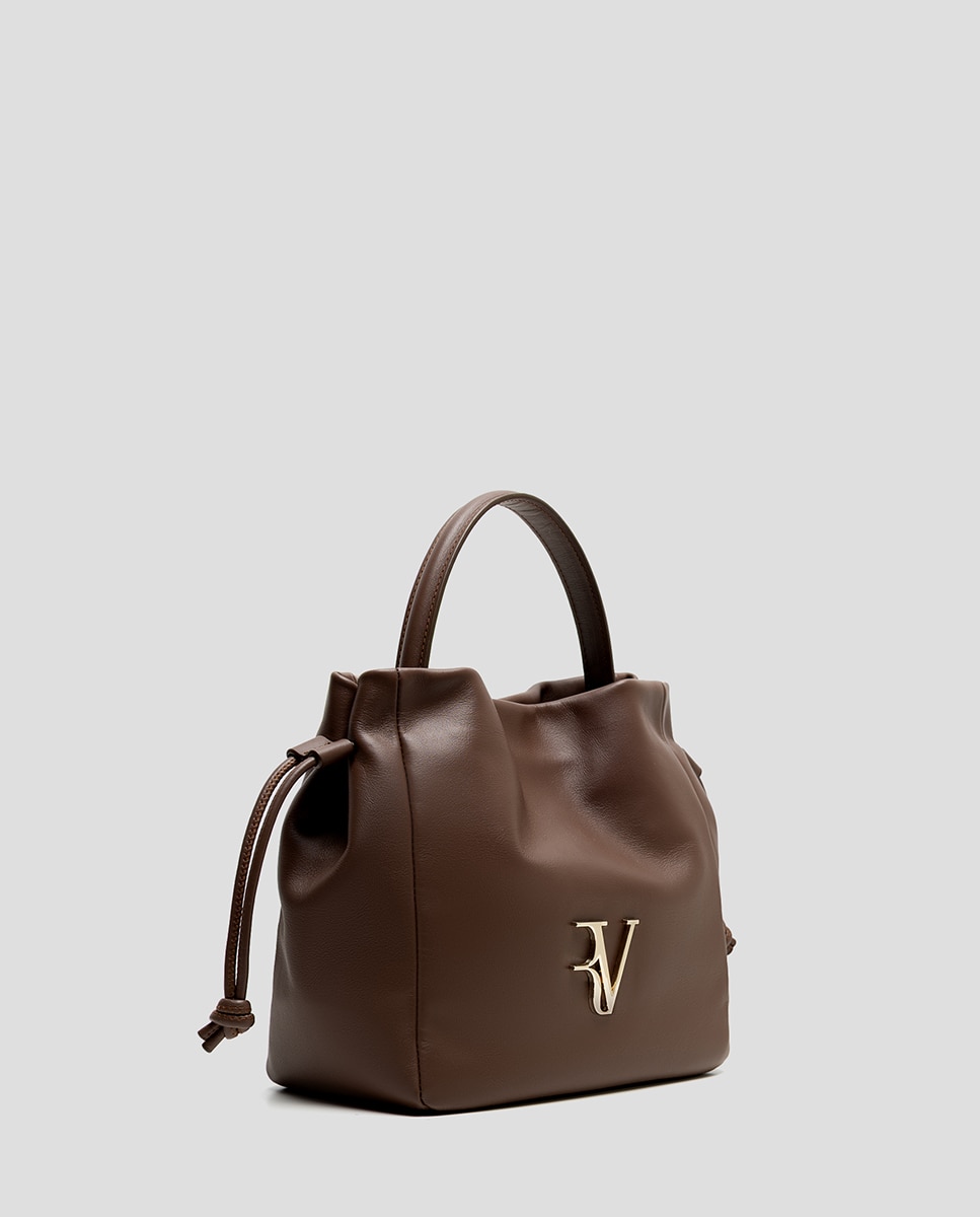Bolso de mano de mujer Daniela Midi piel - Roberto Verino - Crudo Marrón-2