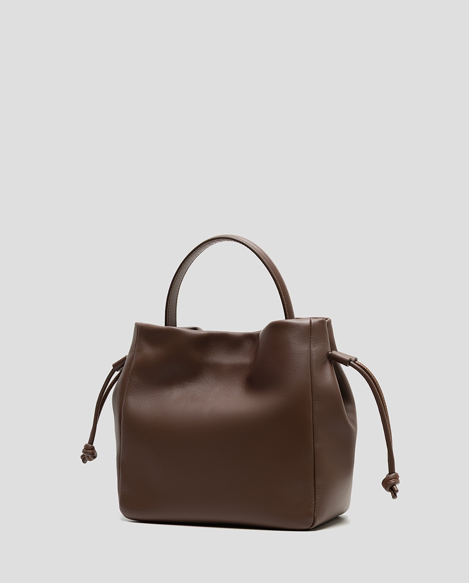 Bolso de mano de mujer Daniela Midi piel - Roberto Verino - Crudo Marrón-4