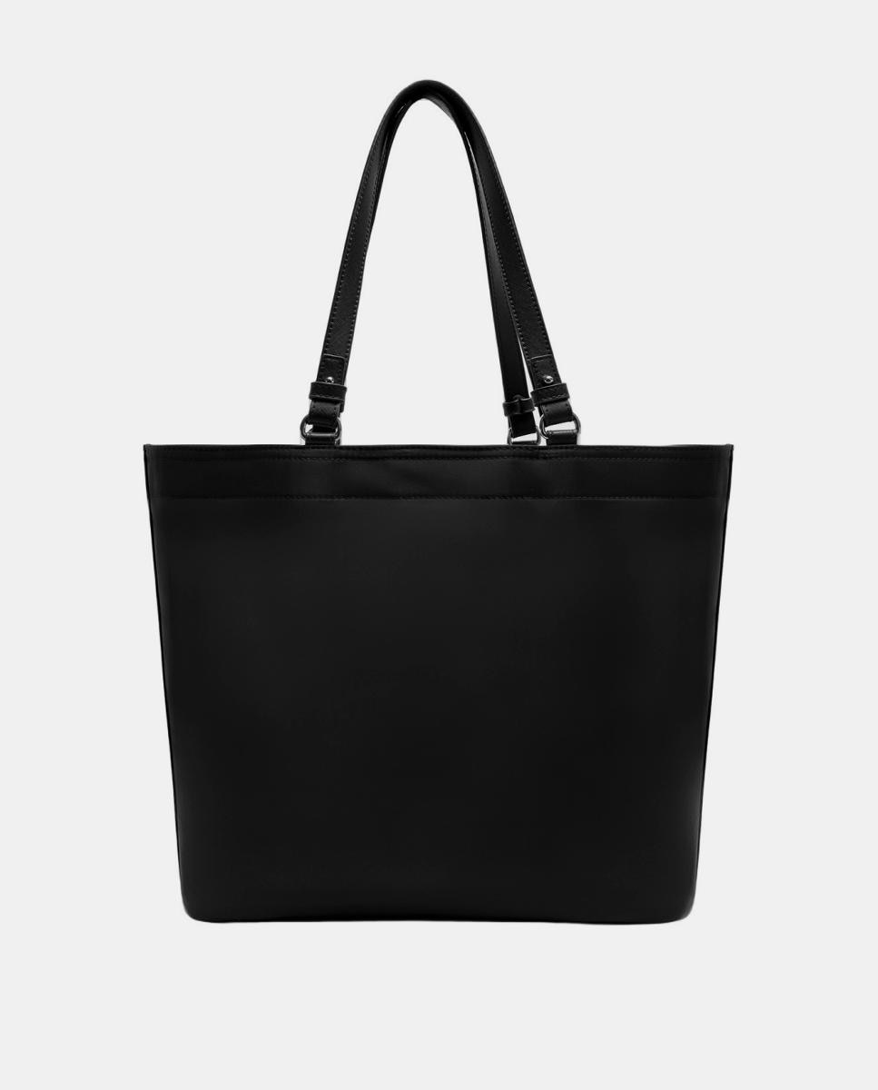 Mala Shopper Violeta de Nylon Preto-2