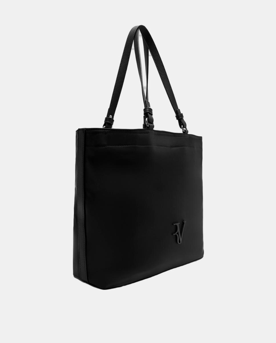 Mala Shopper Violeta de Nylon Preto-3
