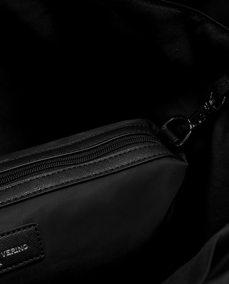 Mala Shopper Violeta de Nylon Preto-5