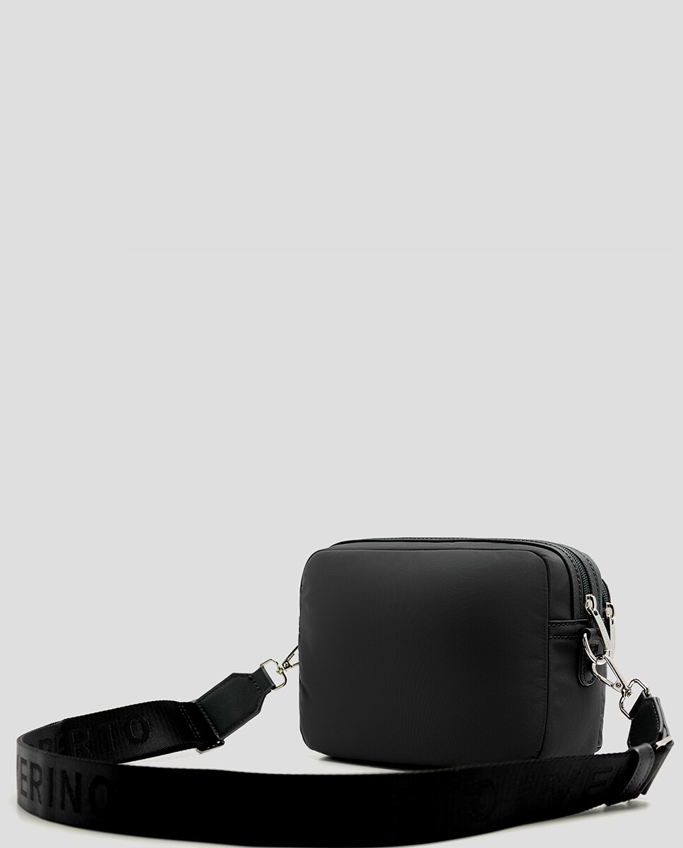 Mala a Tiracolo Violeta de Nylon Preto-5