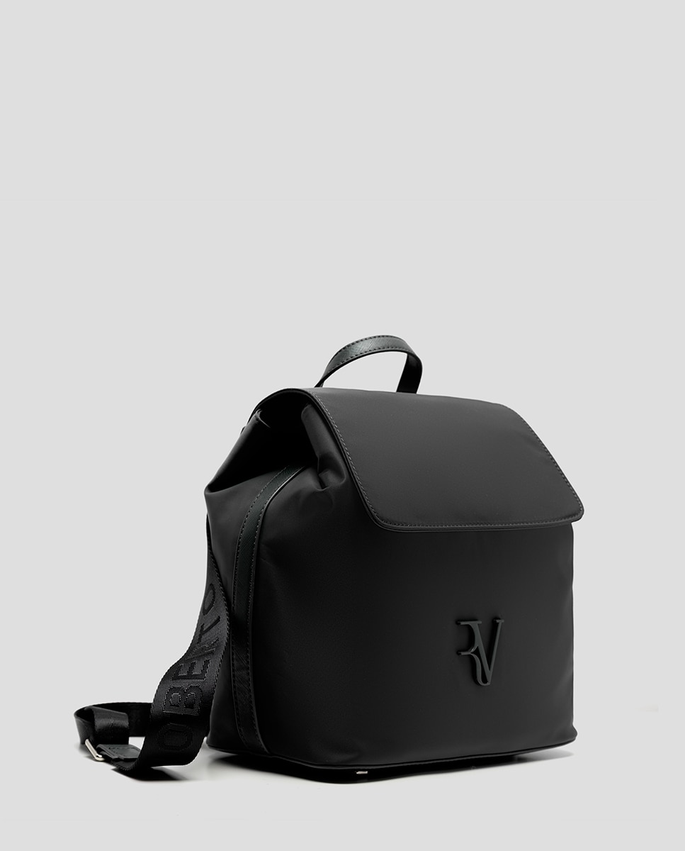 Mochila Violeta de Nylon Preto-2