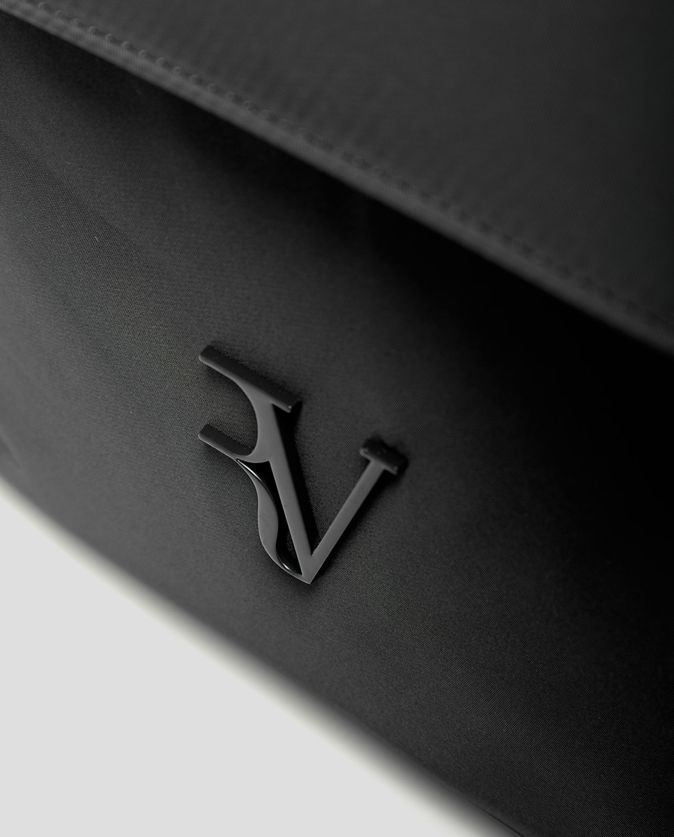 Mochila Violeta de Nylon Preto-3