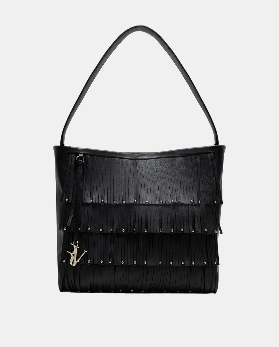 Mala Hobo Chloe com Franjas Preto-1