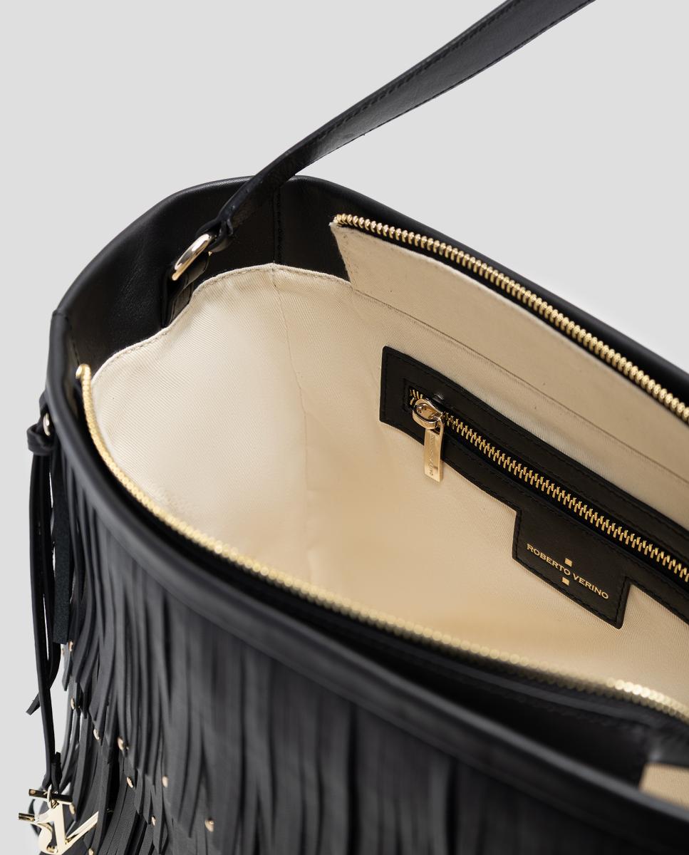 Mala Hobo Chloe com Franjas Preto-5