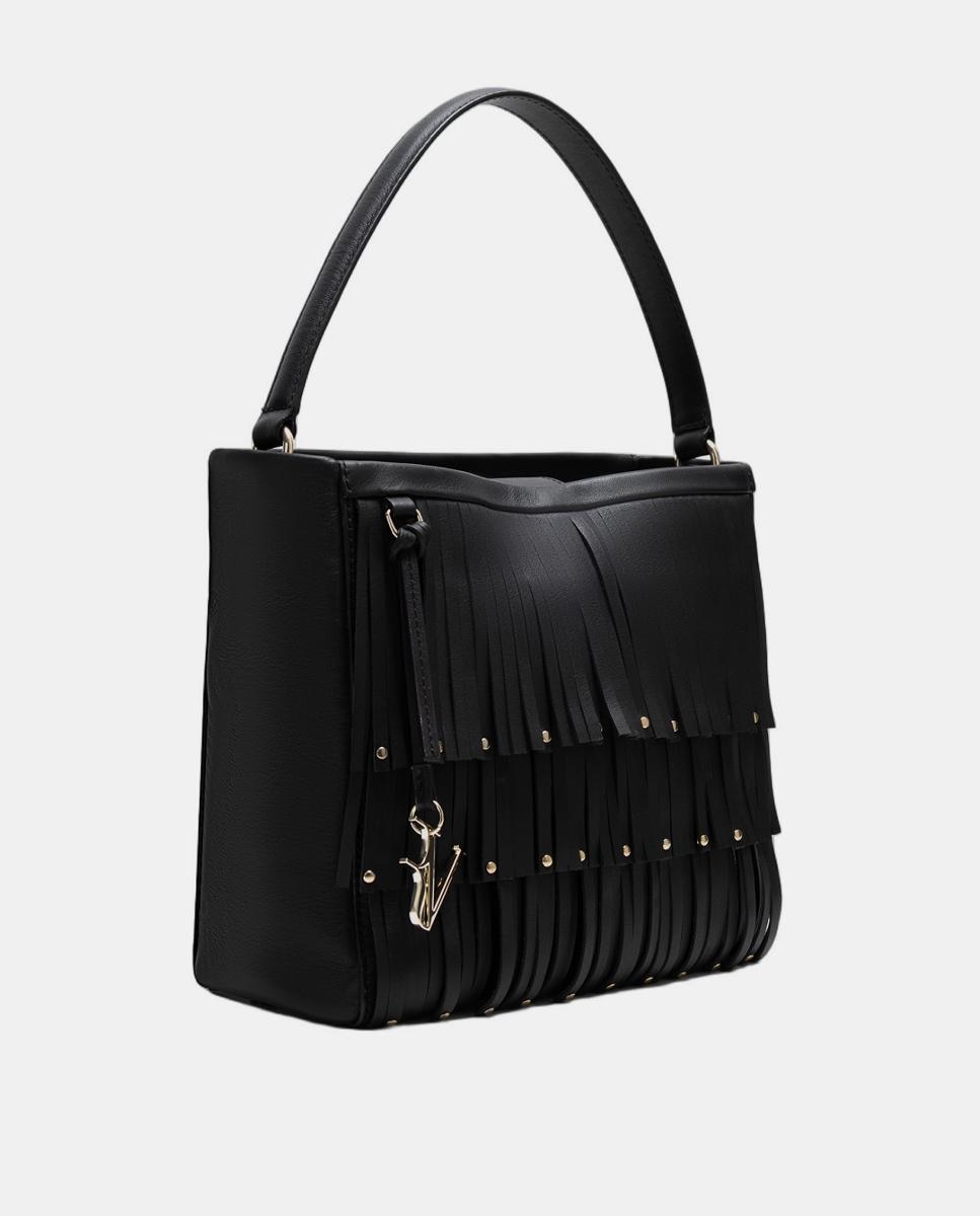 Mala Bucket Chloe com Franjas Preto-2