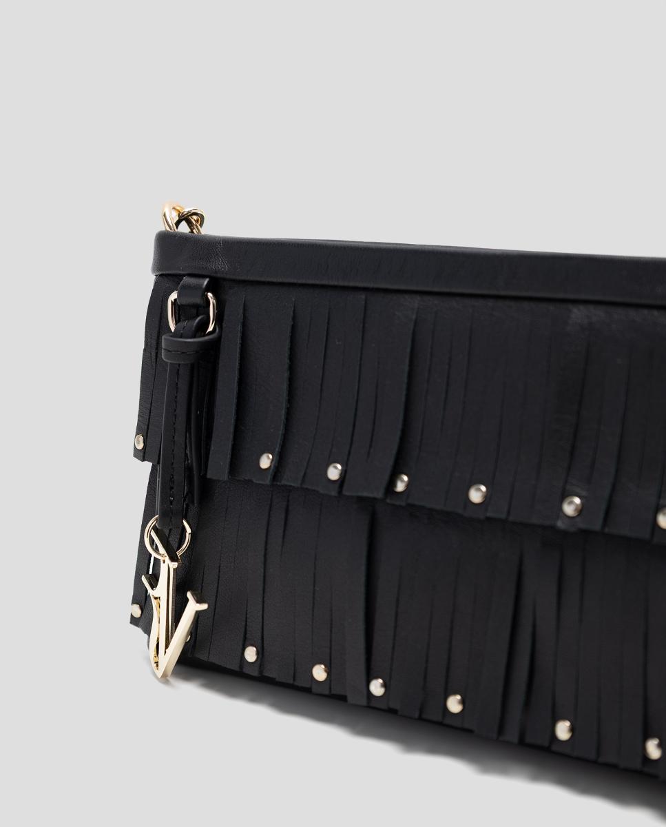 Mala Mini Chloe com Franjas Preto-3
