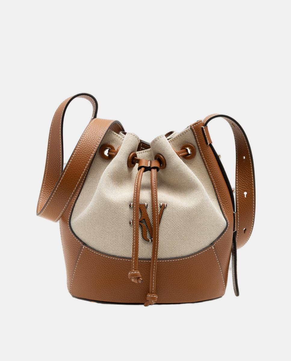 Imagem 0 de Mala de Ombro Iera Bucket em Lona e Pele