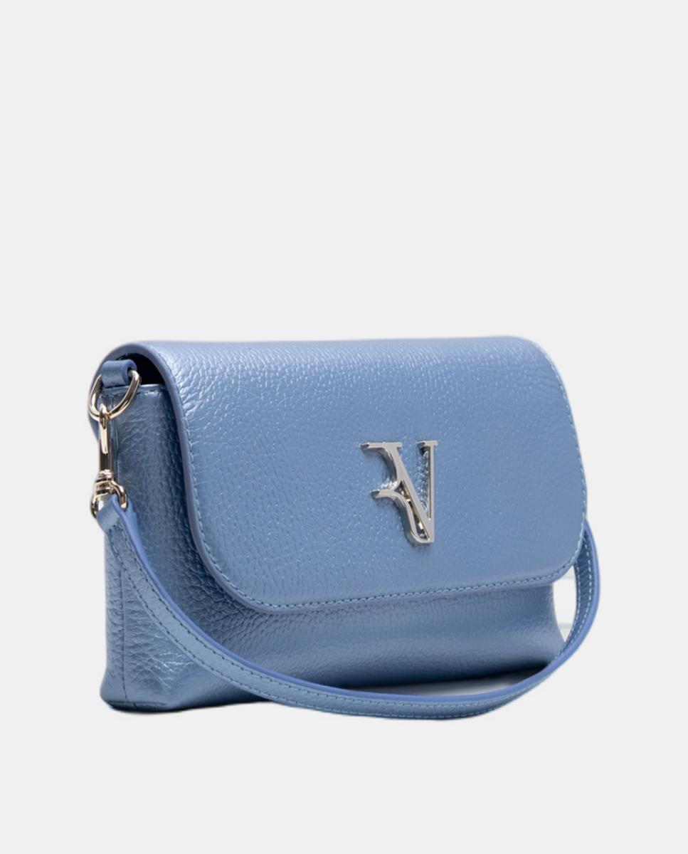 Bolso de mujer de mano Rita Metal - Roberto Verino - Oro Azul claro-3