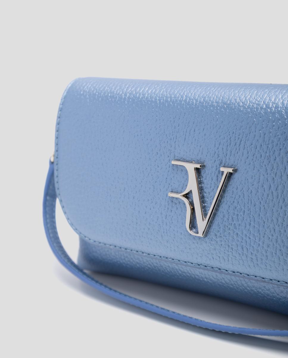 Bolso de mujer de mano Rita Metal - Roberto Verino - Oro Azul claro-4