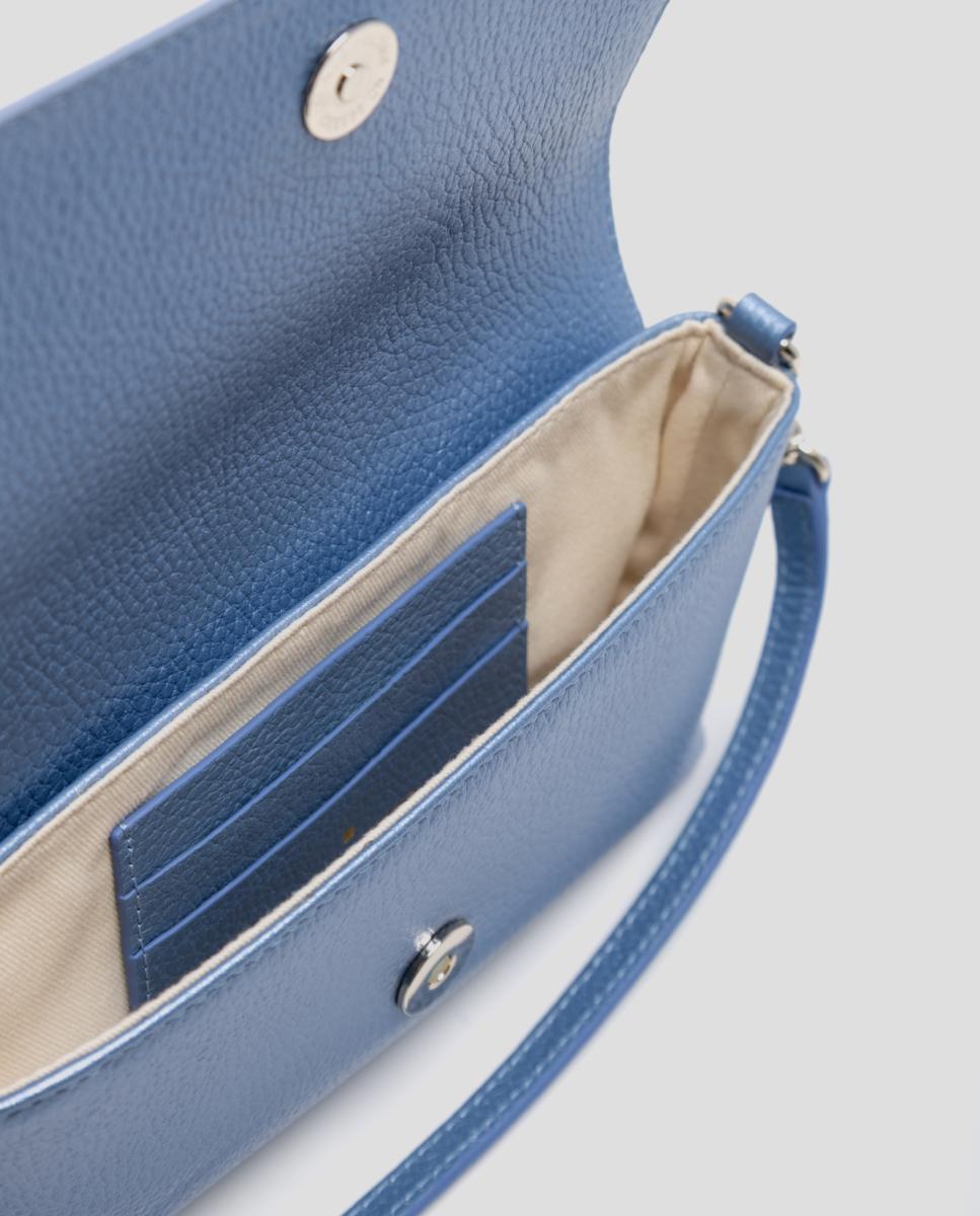 Bolso de mujer de mano Rita Metal - Roberto Verino - Oro Azul claro-6