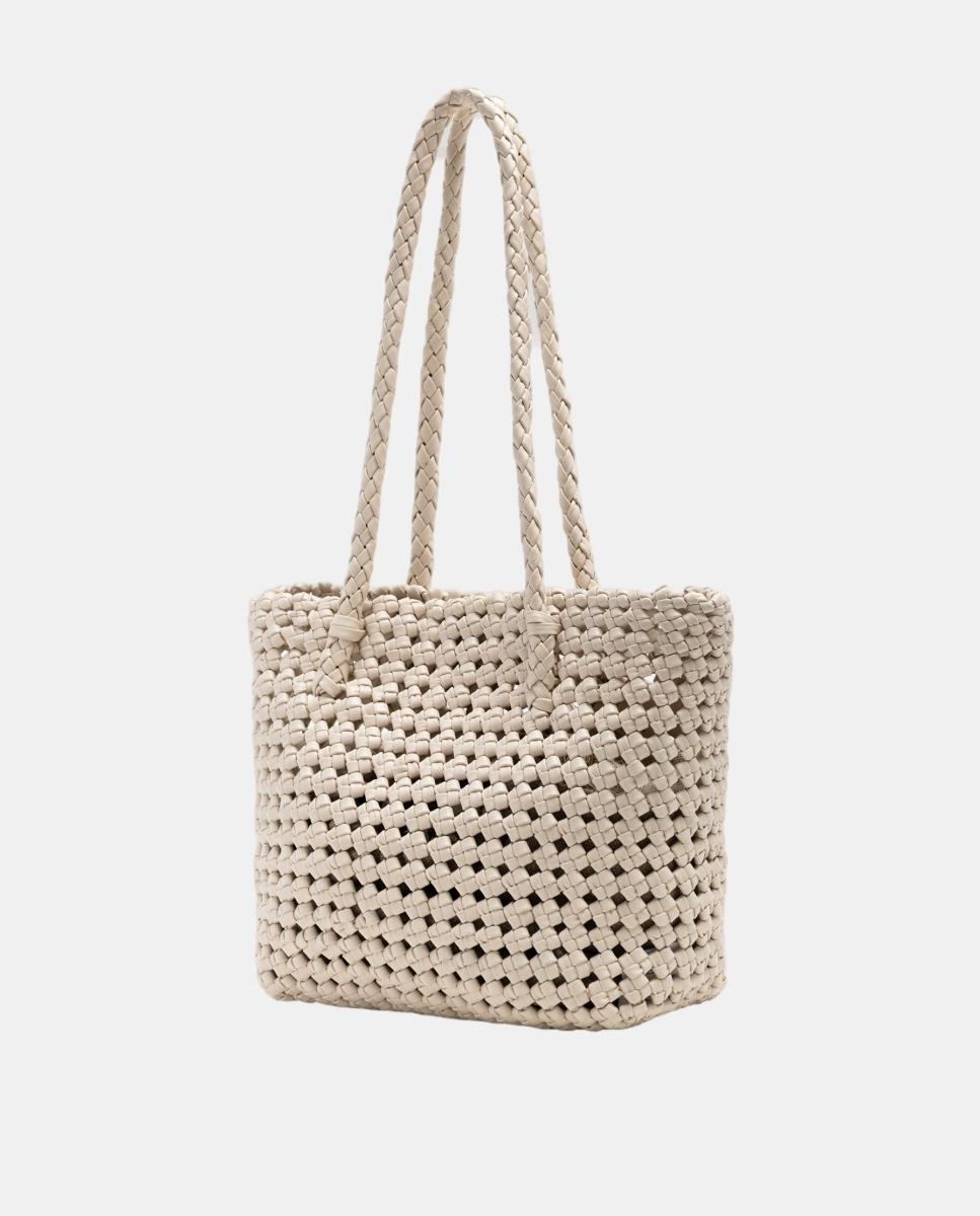Mala de Ombro Paola Mini Shopper em Pele Atada Cru-5