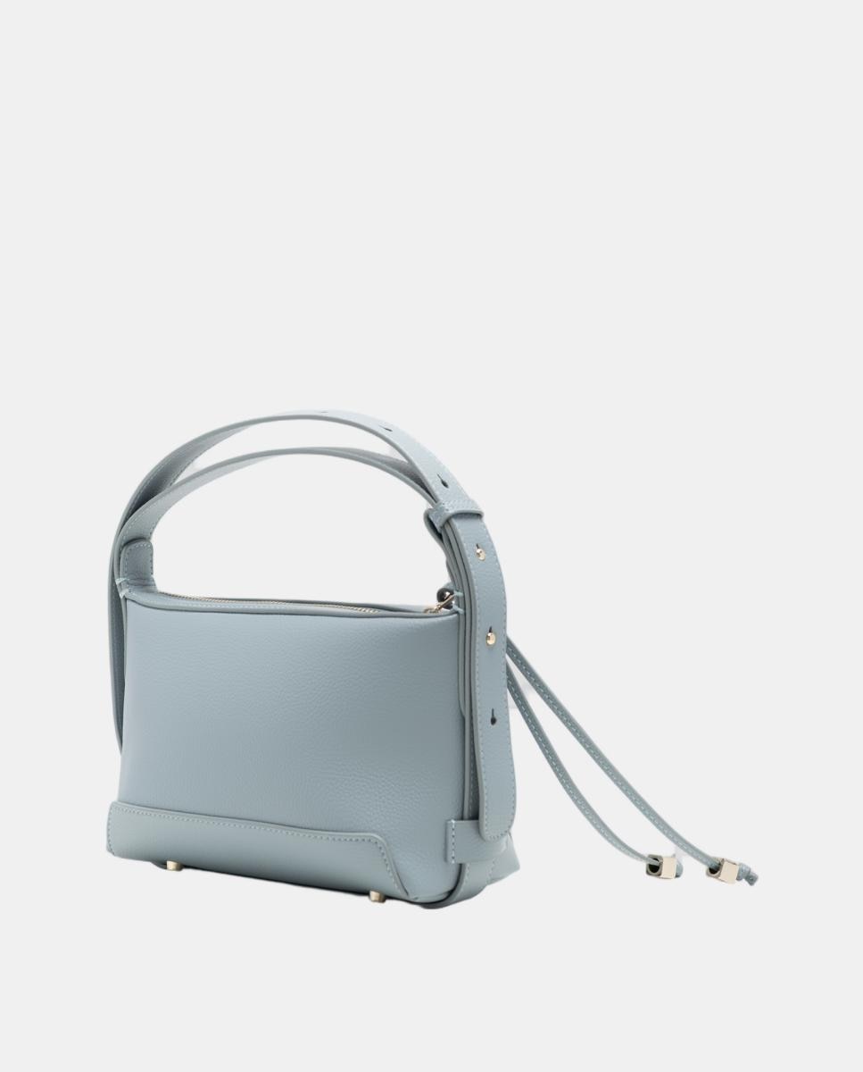 Mala a Tiracolo Lila Mini em Pele Azul-claro-5