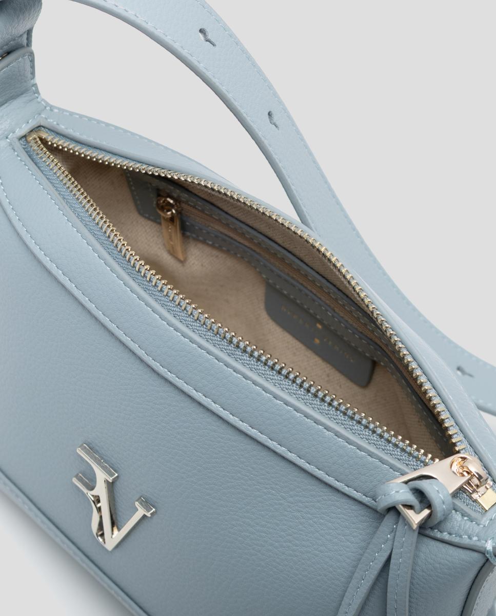 Mala a Tiracolo Lila Mini em Pele Azul-claro-6