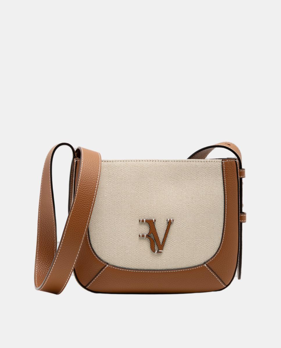 Imagem 0 de Mala a Tiracolo Iera Crossbag de Lona e Pele